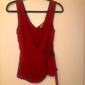 ASOS Vibrant Red Wrap Blouse